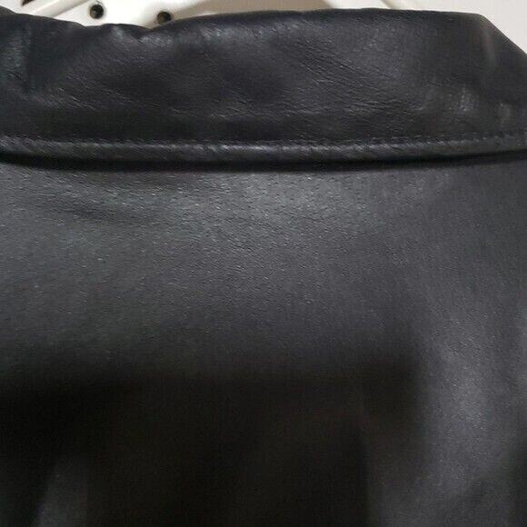 Vintage Duke Haband Black Leather Jacket Men’s XL Quilted Lining Pockets - Picture 8 of 9